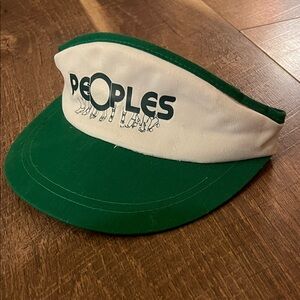 Vintage Green and White ‘Peoples’ Visor